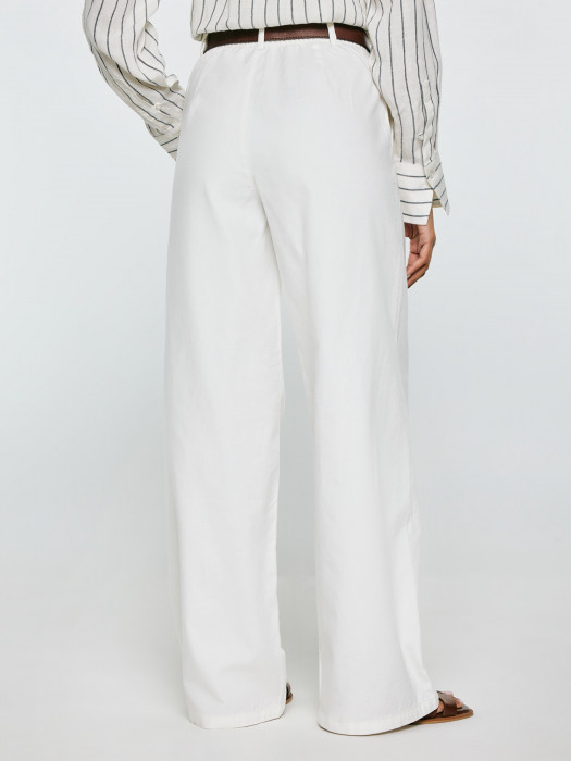 Biele široké dámske nohavice MALUSI 100